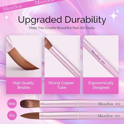 MelodySusie nail brush set with protective caps on