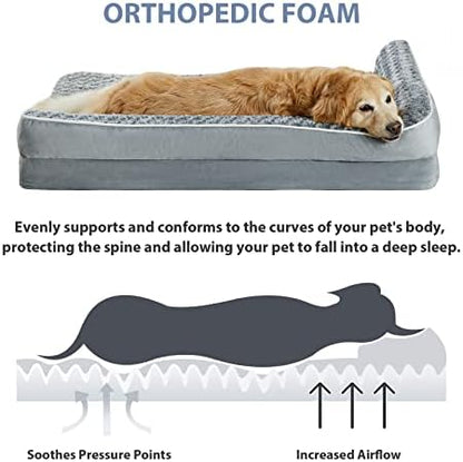 BFPETHOME Orthopedic Dog Beds for Large Dogs-Waterproof Sofa Dog Bed with Removable Washable Cover, Big Pet Bed with Waterproof Lining and Nonskid Bottom,Pet Bed for Large Dogs - Image 4