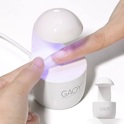 GAOY mini UV light for gel nails in white eggshell design for fast curing