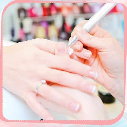 Steps to apply French manicure using stickers and pen
