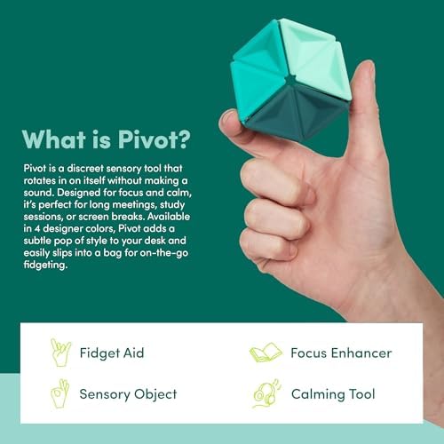Speks Pivot desk fidget toy sitting on a modern office desk