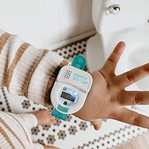 Close up view of the digital timer interface on the Potty Time blue training band