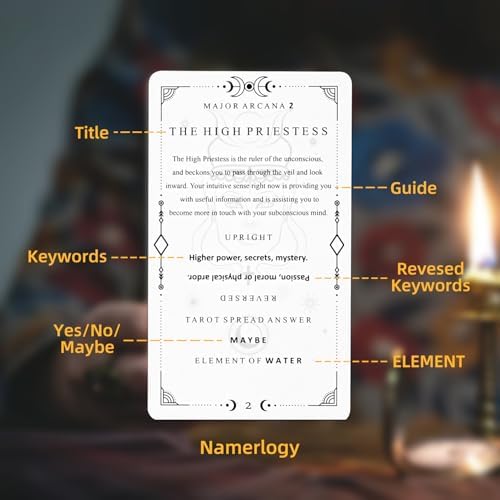 Detailed view of Gincevhy Tarot Card showing upright and reversed meanings