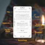 Detailed view of Gincevhy Tarot Card showing upright and reversed meanings