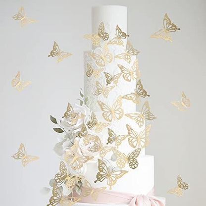 3D butterfly toppers applied on cupcakes for baby shower decor