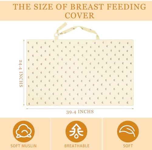 Mother using Treela muslin cover for breastfeeding privacy