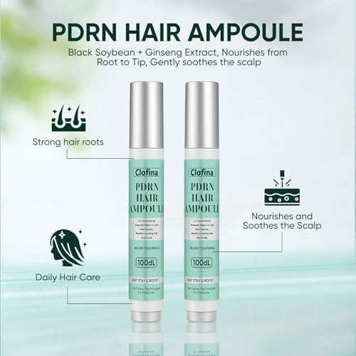 Authentic USA imported hair ampoule with Centella Asiatica ingredient layout for root strengthening