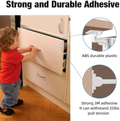 Close up of Pabesim spring-loaded child safety latch mechanism