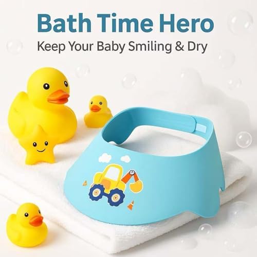 Waterproof silicone shampoo shield for children showing its flexible and bendable material