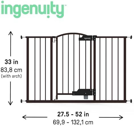 Ingenuity easy open gate pressure mounted in a modern home doorway