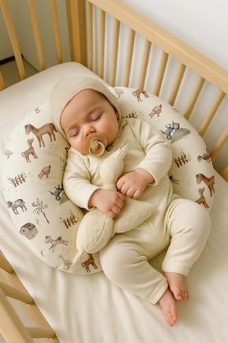 Nursing pillow cover with elastic edges shown