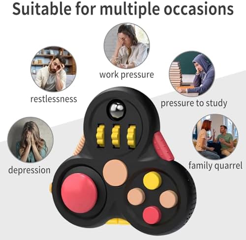 Yrissmiss anxiety relief controller angled view highlighting the premium rubberized non-slip texture.