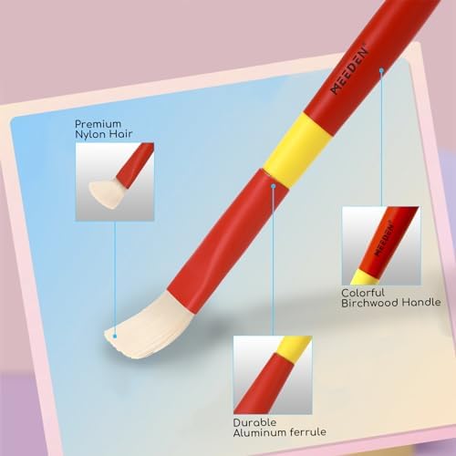 Toddler painting tools with thick colorful easy grip wooden handles
