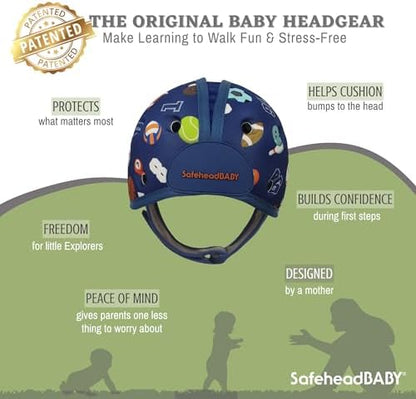 SafeheadBABY protective headgear side profile showing ventilation holes