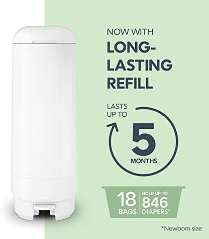 Diaper Genie Signature Pail Includes 1 Easy Roll Refill with 18 Bags | Holds Up to 846 Newborn-Sized Diapers Per Refill - Image 5
