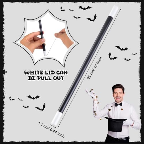 Close up of black and white plastic magic wand tips
