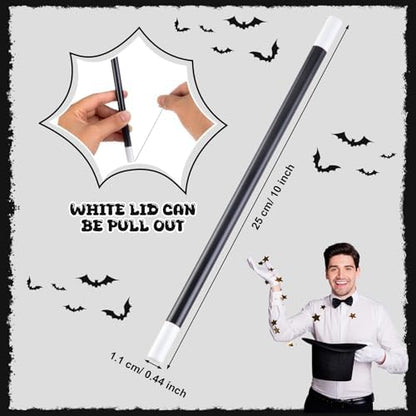 Close up of black and white plastic magic wand tips