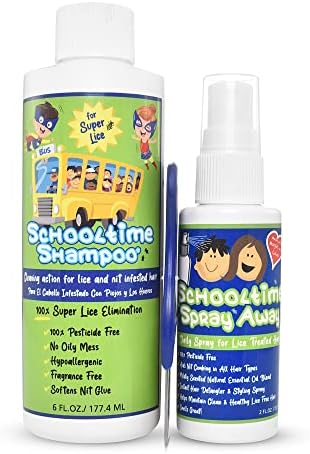 Schooltime botanical lice spray with lavender and rosemary for scalp health