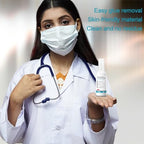 Clear application of medical spray dissolving surgical tape glue.