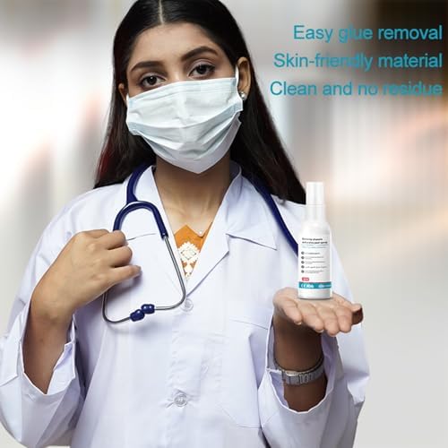 Clear application of medical spray dissolving surgical tape glue.