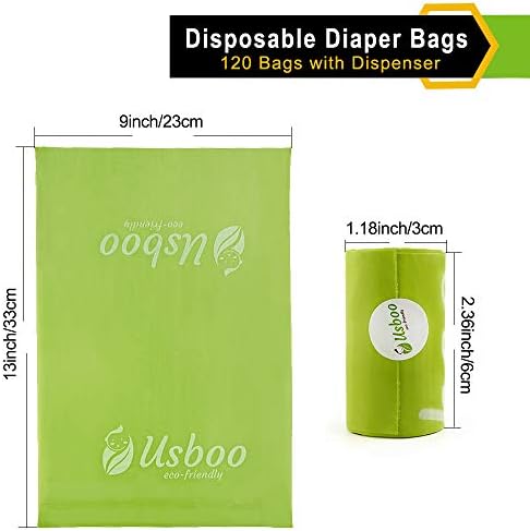 USBOO diaper waste bags dispenser attached to a stroller
