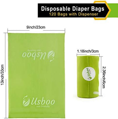 USBOO diaper waste bags dispenser attached to a stroller