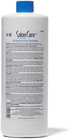 Close up label of Salon Care 32 fluid ounce clear developer