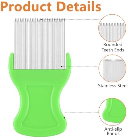 Six vibrant colors of plastic flea and nit combs for family use