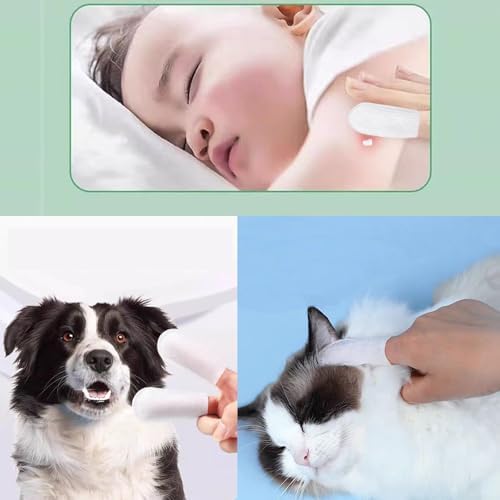 Soft non woven fabric finger cots suitable for dog and cat ear cleaning