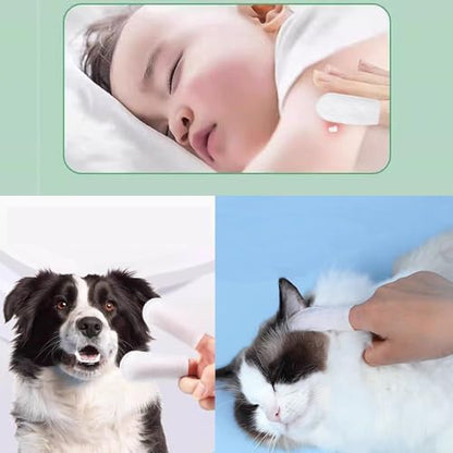 Soft non woven fabric finger cots suitable for dog and cat ear cleaning