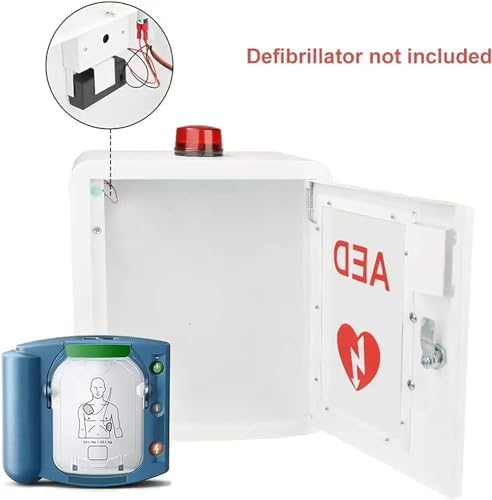 Rear view of AED storage cabinet showing mounting holes for secure wall installation.