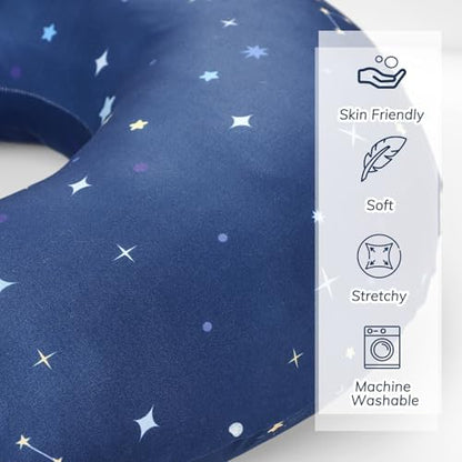 Side view of Pea Pod nursing pillow slipcover on standard pillow