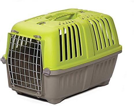 MidWest Spree hard-sided pet carrier green side profile highlighting ventilation slots