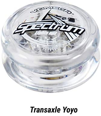 Clear Yomega Spectrum yoyo showing internal transaxle mechanism