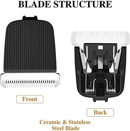 Close-up of hygienic ceramic blade head for electric trimmer