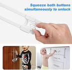 White Vmaisi baby proofing latch showing the adjustable sliding mechanism