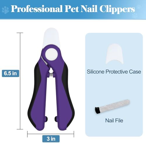 Swihauk dog nail trimmer with safety guard close up view
