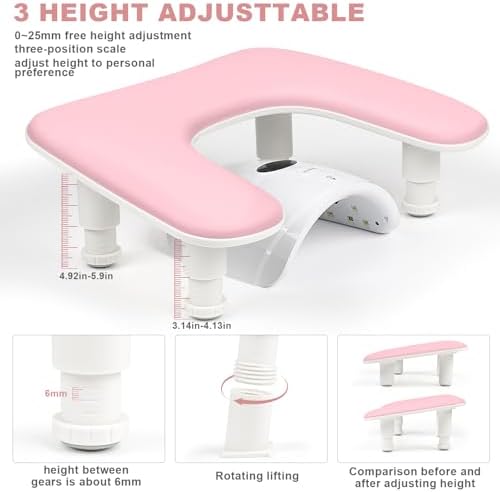 Professional pink manicure arm rest for nail salon