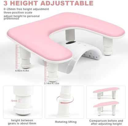 Professional pink manicure arm rest for nail salon