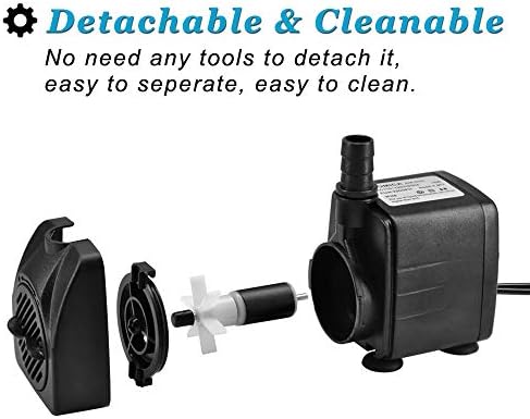DOMICA eight hundred litres per hour pond pump highlighting its compact dimensions