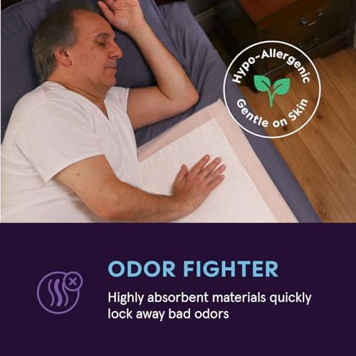 Stack Man XXL leakproof protective sheets being arranged on an elderly care bed setup.