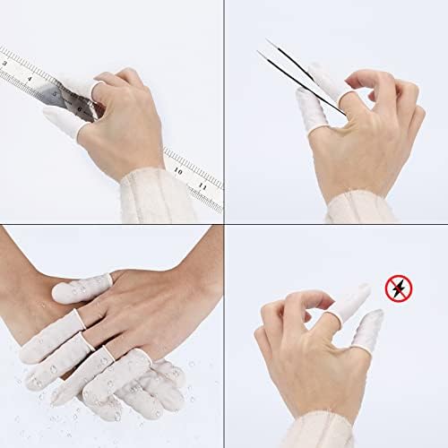 Small size waterproof finger sleeves being tested for air leakage