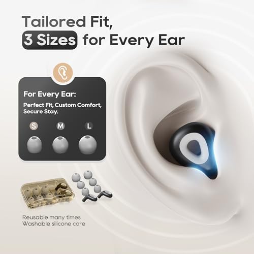 Dersoud premium earplugs sitting flush inside a side sleeper ear to demonstrate pressure-free comfort.