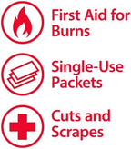 Individual 0.9 gram packets of Globe burn relief cream for travel kits