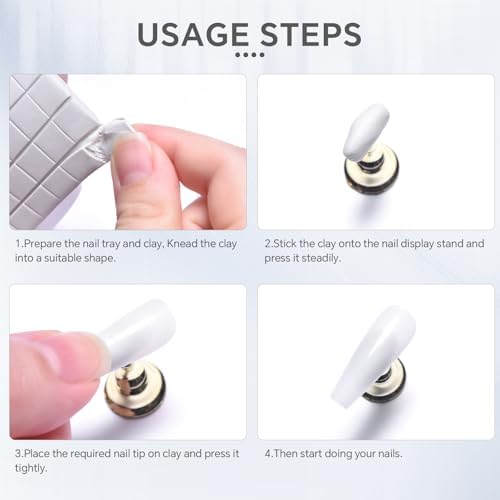 Close up of reusable adhesive putty for nail tips