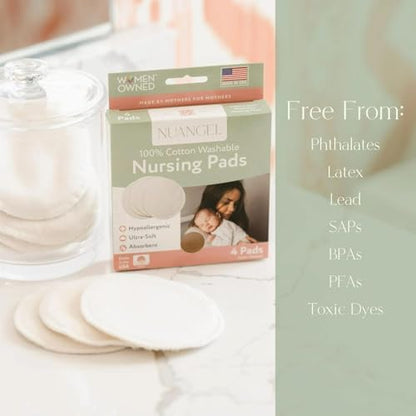 Side profile of thin NuAngel cotton breastfeeding pads