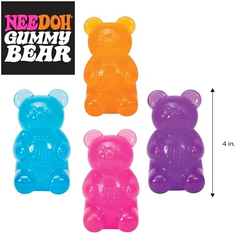 Close up of the stretchy thermoplastic rubber material on the Schylling NeeDoh Gummy Bear toy
