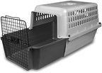 Van Ness hard sided travel crate with patented EZ Load slide out drawer open
