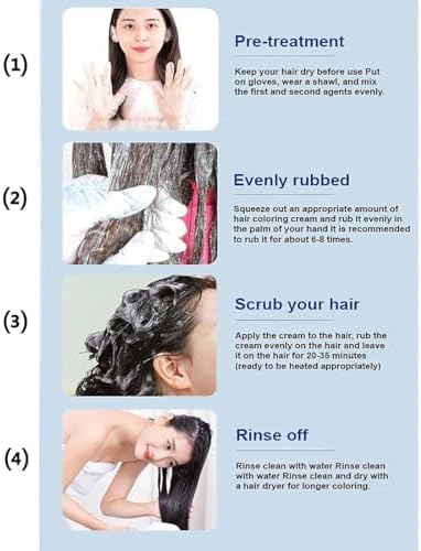 Gentle botanical formulation hair dye cream displaying gray coverage results