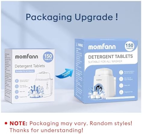 Close up of Momfann detergent tablet for baby bottle washers
